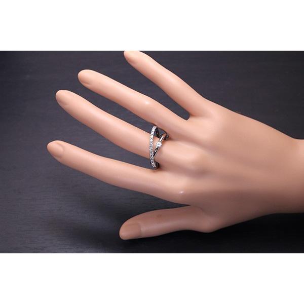 ダイヤモンド 0.51カラット リング/指輪 K18 PG WG 18金 惑星のよう 2  