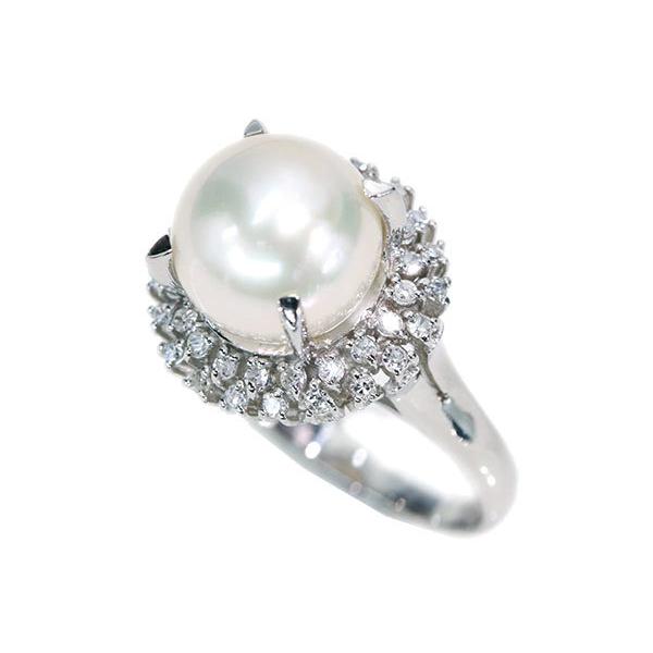 白蝶真珠/パール リング/指輪 9.6ミリ位 プラチナ900 PT900