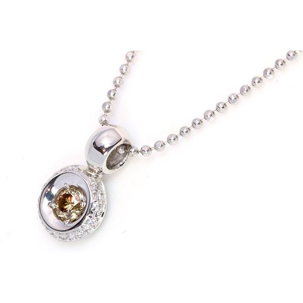 Pt850/Pt900 ブラウンダイヤモンドネックレス 上品質ブラウンカラー ダイヤモンド 0.22カラット ネックレス PT900