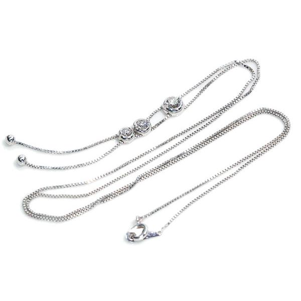 ダイヤモンド ネックレス 0.51ct 18金ホワイトゴールド K18WG 