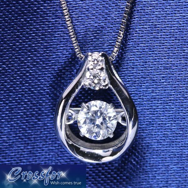 Dancing Stone クロスフォー ダイヤモンド 0.26ct ネックレス K18WGホワイトゴールド限定 ダンシング /白・透明(ホワイト)/セレクトブランド・新品/届10/の画像