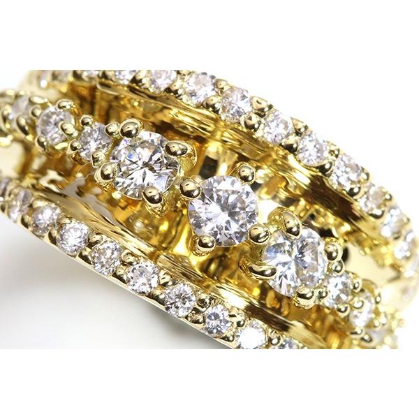 在庫限り】ダイヤモンド 0.85ct リング/指輪 K18 PG WG どっしり幅広 