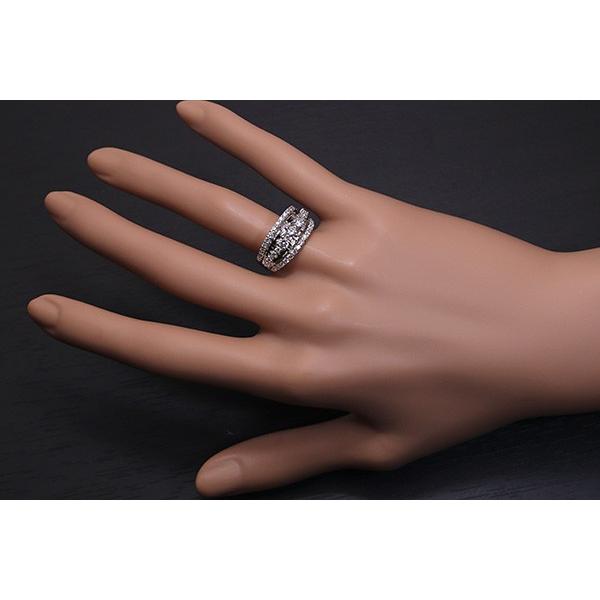 在庫限り】ダイヤモンド 0.85ct リング/指輪 K18 PG WG どっしり幅広 