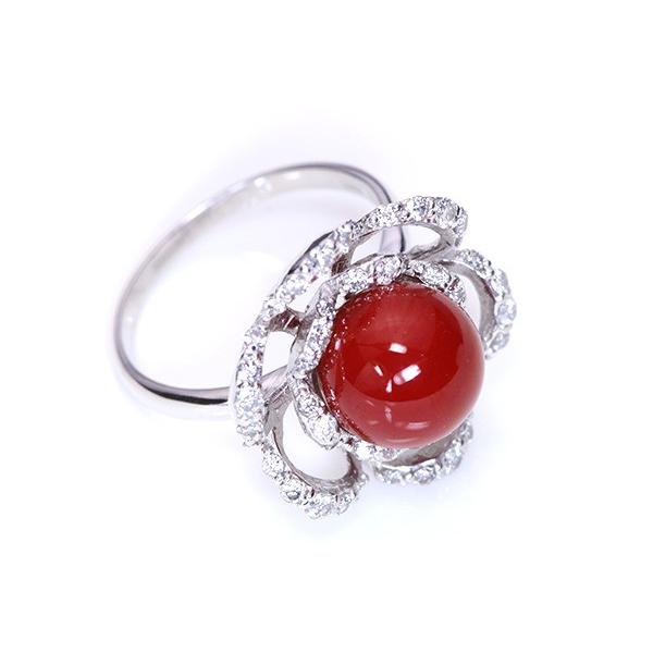 日本産 血赤色 サンゴ（珊瑚） 9.7mm リング/指輪 PT900 丸珠の美しいサンゴ/赤(レッド)/アウトレット・新品/届10/｜luck-jewel｜05