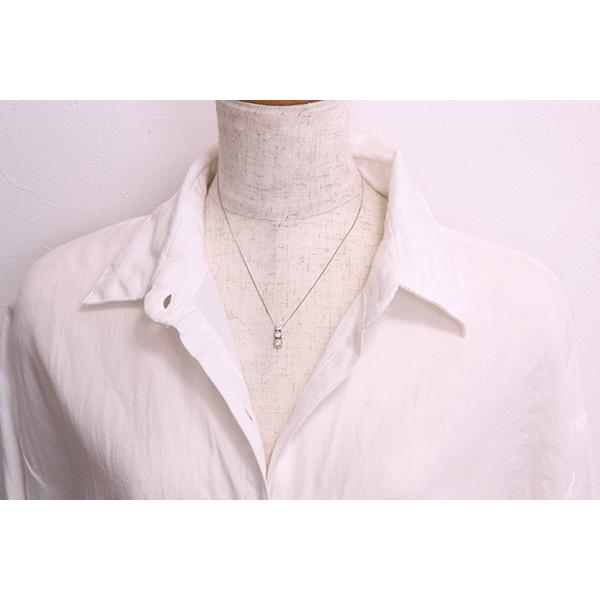 トリロジー ダイヤモンド 1.0カラット ネックレス K18WG 憧れの1カラット 3stone/白・透明(ホワイト)/セレクションジュエリー・新品/届10/の画像
