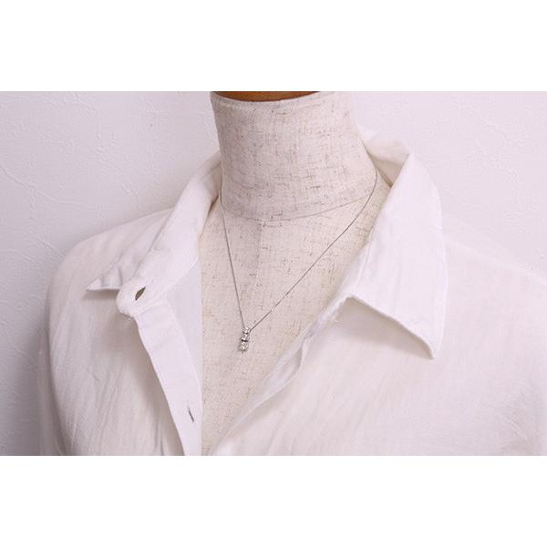 トリロジー ダイヤモンド 1.0カラット ネックレス K18WG 憧れの1カラット 3stone/白・透明(ホワイト)/セレクションジュエリー・新品/届10/の画像