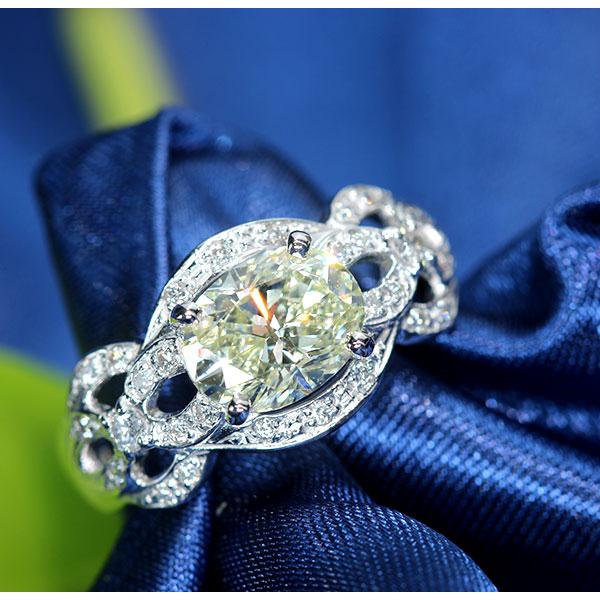 ダイヤモンド リング/指輪 1.528ct プラチナ900 PT900 大粒 オーバル 
