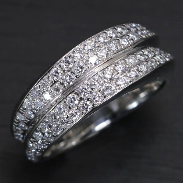 ダイヤモンド 0.71ct リング/指輪 PT900 VS級上質 ひねりパヴェ・重ね  