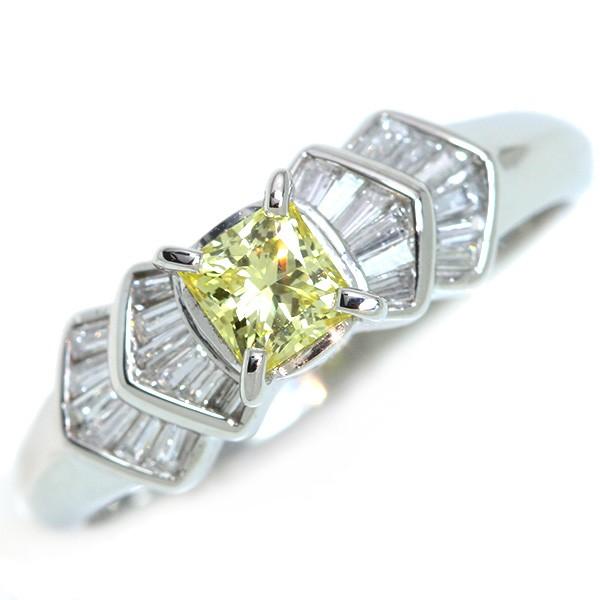 イエローカラー ダイヤモンド 鮮明な彩 0.32カラット リング/指輪  