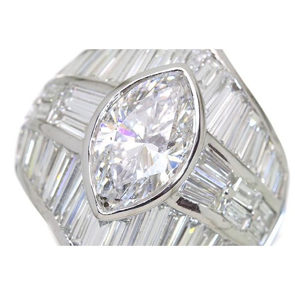 合計7ct 大粒マーキスカットのダイヤモンドはなんと2.86ct PT900リング 