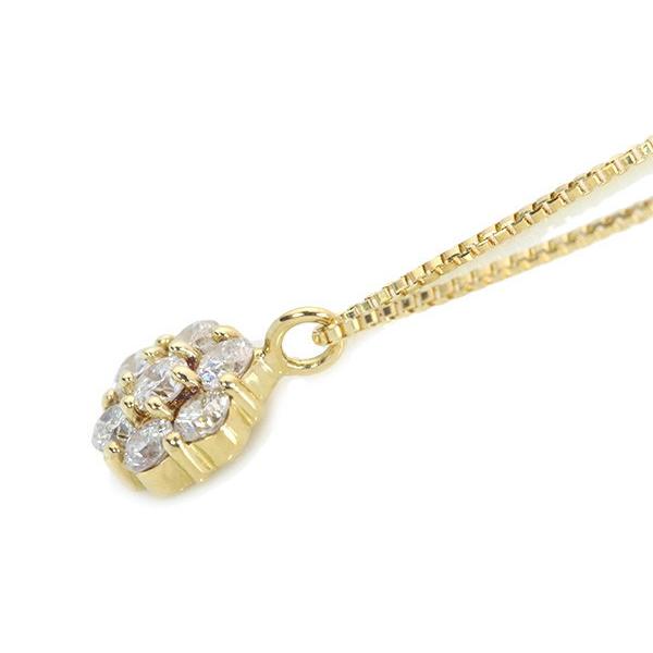 ダイヤモンド 0.23ct ネックレス 18金イエローゴールド K18 無色透明度