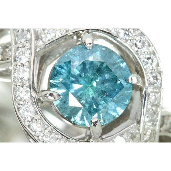 ブルーダイヤモンド（トリーテッド）大粒 1.11ct リング/指輪 プラチナ 