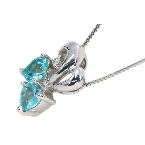 アパタイト ネックレス 0.010ct プラチナ PT900/PT850 ハート 鮮烈な 