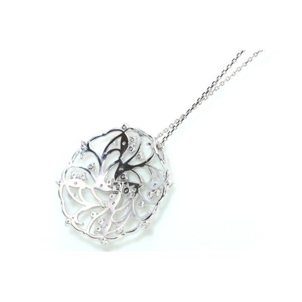 【在庫限り】アラベスク ダイヤモンド ネックレス 0.5ct K18 WG 18金 唐草デザイン サークル ロング全長50センチ /白・透明(ホワイト)/受注生産品・新品/届30/の画像