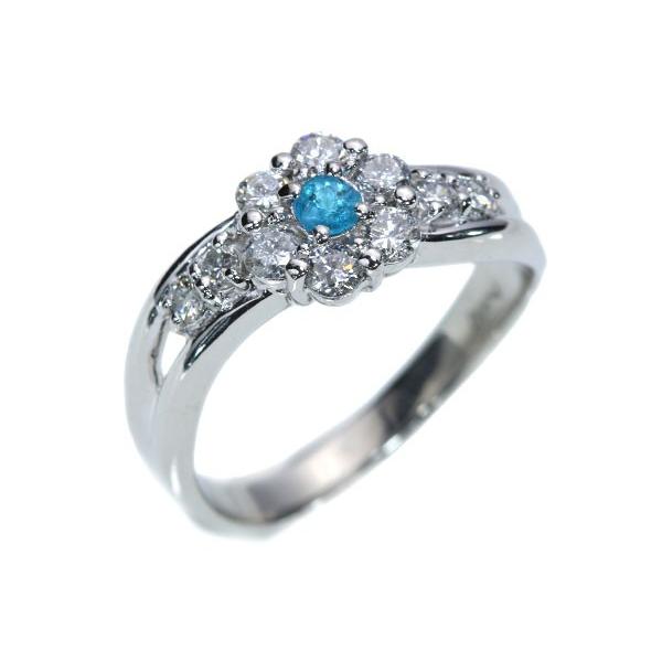ブラジル産 パライバトルマリン リング/指輪 0.083ct PT900 ネオン光彩 ダイヤ取り巻き 鑑別書・分析報告書付 /青(ブルー)/セレクションジュエリー・新品/届10/の画像