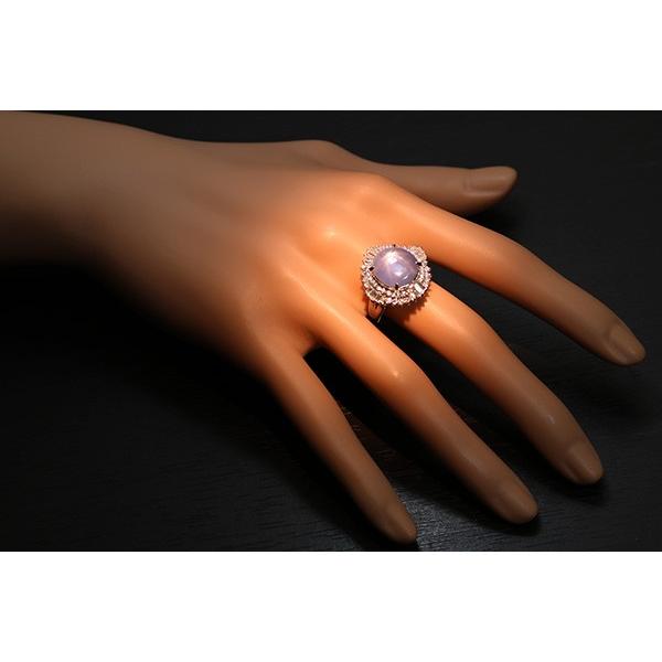 スターサファイヤ リング 9.510ct PT900 大振り約10ct ダイヤモンド