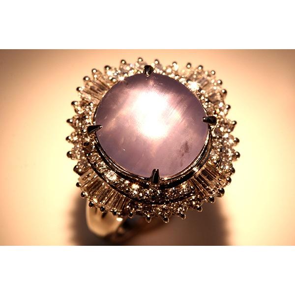 天然スターサファイア10.81カラット。Pt900ダイヤモンド Pt900×スター