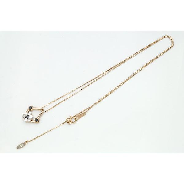 ダイヤモンド ネックレス 0.340カラット 18金ピンクゴールド K18PG ２WAY 活用度大 縦ラインと馬蹄 /白・透明(ホワイト)/セレクションジュエリー・新品/届10/の画像