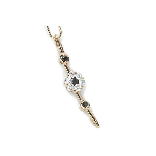 ダイヤモンド ネックレス 0.340カラット 18金ピンクゴールド K18PG ２WAY 活用度大 縦ラインと馬蹄 /白・透明(ホワイト)/セレクションジュエリー・新品/届10/の画像