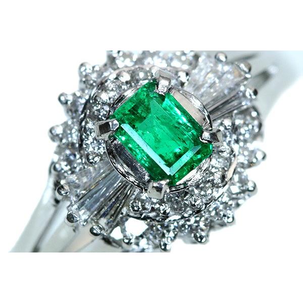 エメラルドメレーダイヤ　リング エメラルド リング/指輪 0.270カラット プラチナ900 PT900 定番