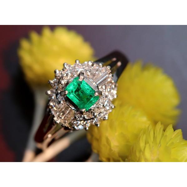 エメラルド リング/指輪 0.270カラット プラチナ900 PT900 定番