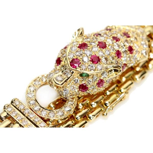 ルビー ブレスレット 2.55ct 18金イエローゴールド K18 パンサー・動物
