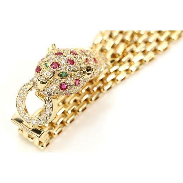 ルビー ブレスレット 2.55ct 18金イエローゴールド K18 パンサー・動物 