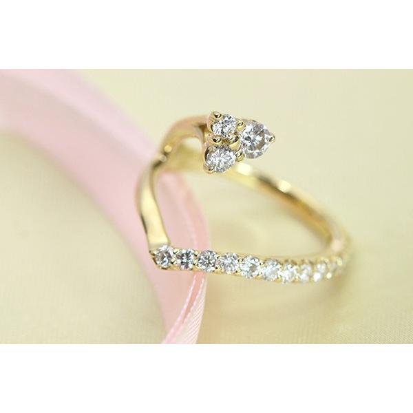 ピンキーリング ダイヤモンド リング/指輪 0.48ct K18 PG WG 18金（※PT 