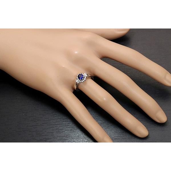 サファイヤ リング/指輪 0.580カラット プラチナ900 PT900 取り巻き 