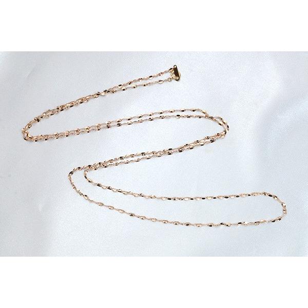 ペタルチェーン ロングネックレス 18金ピンクゴールド K18PG ロング  