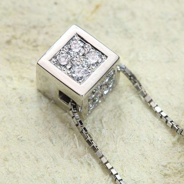 ダイヤモンド ネックレス 0.20カラット プラチナ PT900/PT850 サイコロ  