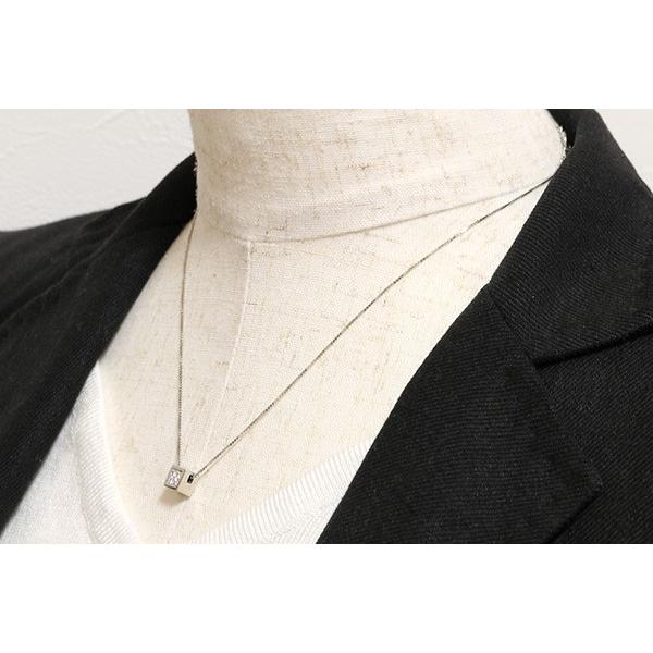 ダイヤモンド ネックレス 0.20カラット プラチナ PT900/PT850 サイコロ  