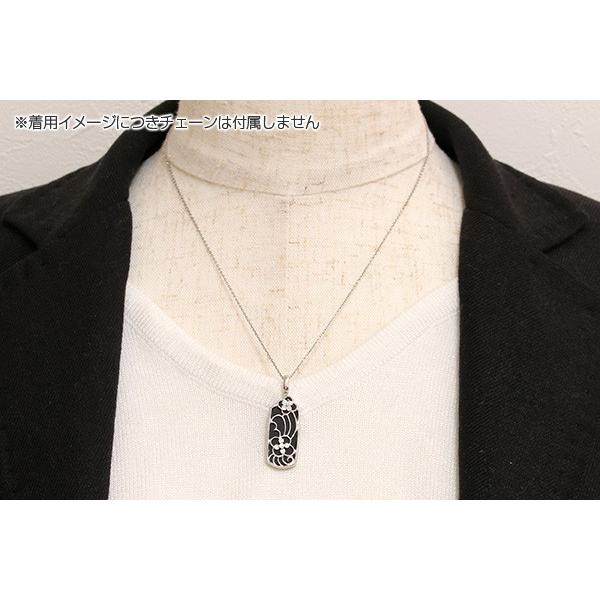 18WGホワイトゴールドオニキス&ブラックダイヤペンダント