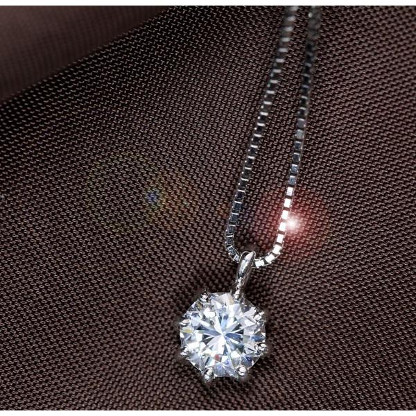 ダイヤモンド ネックレス 0.710カラット プラチナ PT900/PT850 一粒 