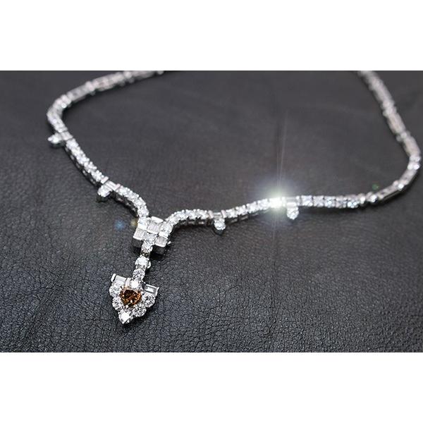 ハートブラウン ダイヤモンド ネックレス 0.60ct K18WG 濃厚で上質の  