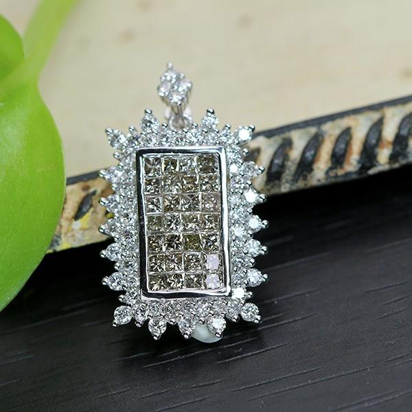 ダイヤモンド ペンダントトップ 1.0カラット K18WG 1カラット  