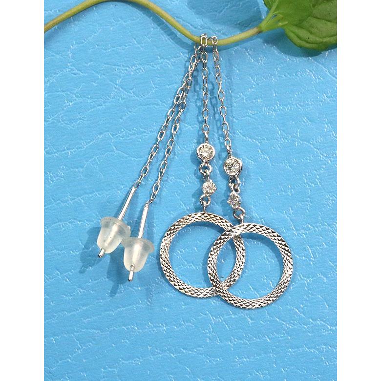 ダイヤモンド ピアス 0.080カラット 18金ホワイトゴールド K18WG 