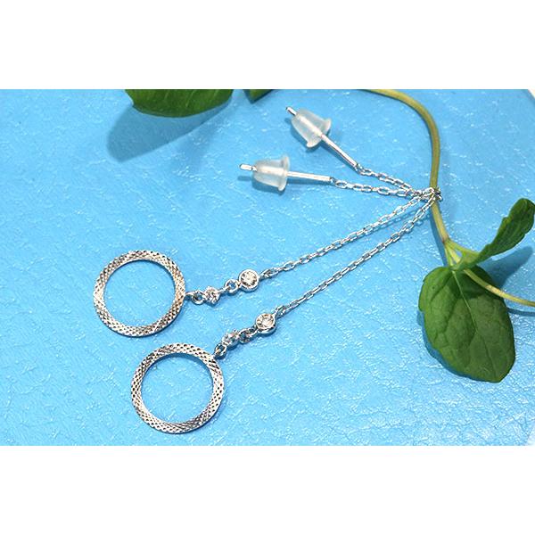 ダイヤモンド ピアス 0.080カラット 18金ホワイトゴールド K18WG 