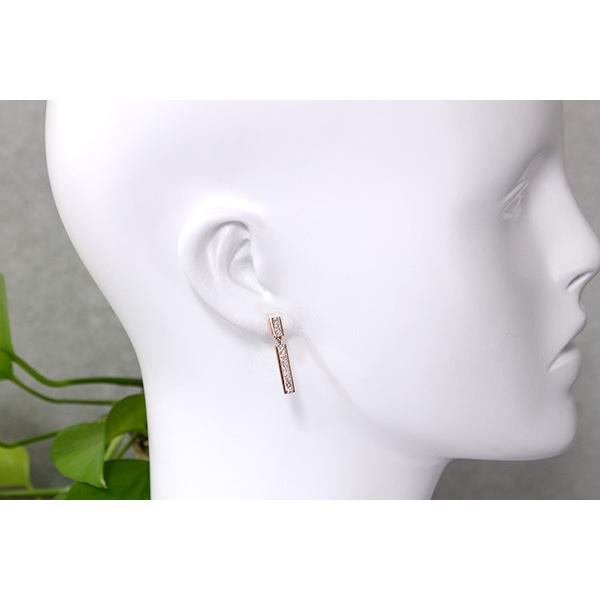 ダイヤモンド ピアス 1.01ct K18PG 角ダイヤ VSレベル ソーティング付  