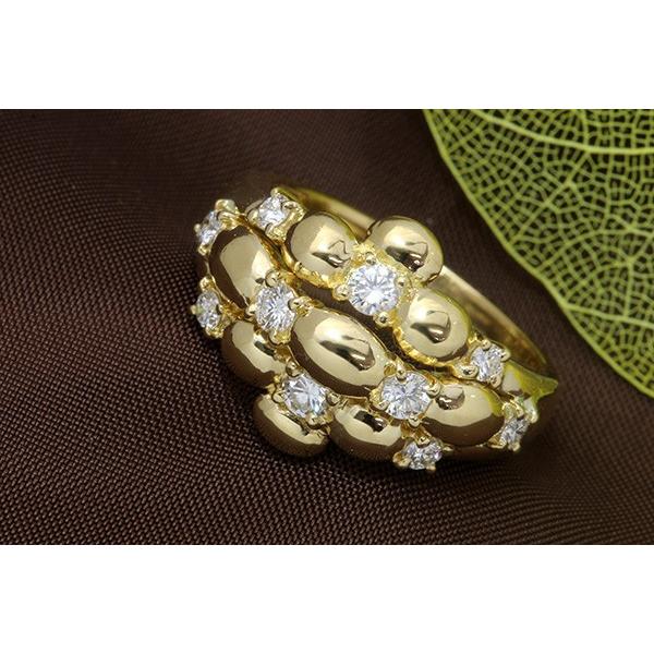 Queenクイーン ダイヤモンド リング/指輪 0.38ct K18 上質ダイヤと肉厚 