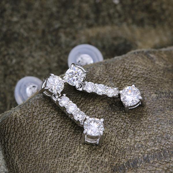 ダイヤモンド ピアス(イヤリング加工可能） 0.50カラット 18金ホワイト  