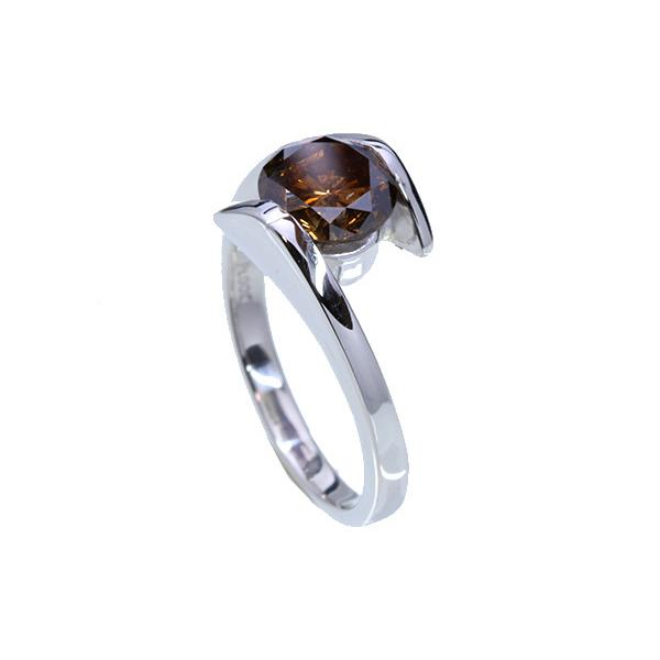 ブラウン ダイヤモンド リング/指輪 1.562ct PT900 大粒 貫録の1 