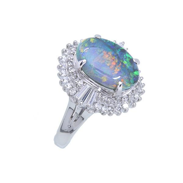 5.39 刻印あり　ブラックオパール　ダイヤ プラチナ900　PTリング Black Opal Pt900ブラックオパール ダイヤモンドリング (NO.127556