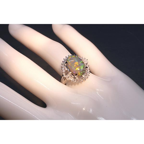 ブラックオパール リング/指輪 2.530カラット プラチナ900 PT900 多彩