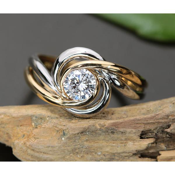 ダイヤモンド リング/指輪 0.544カラット 18金 プラチナ K18/PT900  