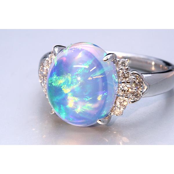 クレサンベール 京セラ 合成 ウォーター オパール リング/指輪 3.25ct 