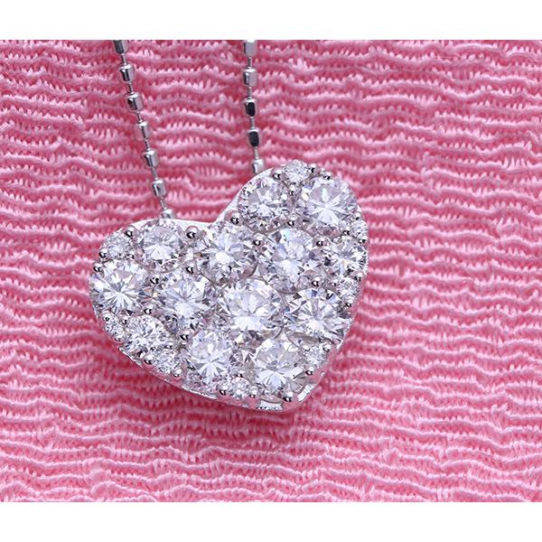 K18WGネックレス 18金ホワイトゴールドk18wg ハートダイヤモンド
