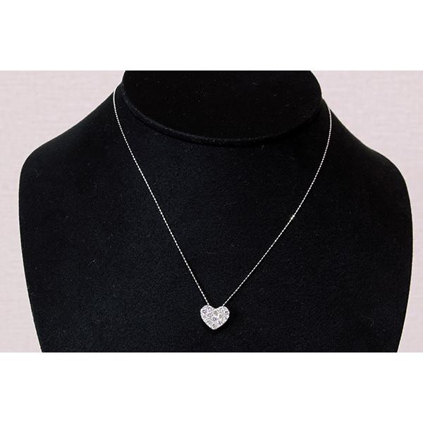 数量限定 ダイヤモンド ネックレス 1.0カラット 18金ホワイトゴールド K18WG ハートパヴェ 煌めくダイヤ /白・透明(ホワイト)/アウトレット・新品/届10/1点もの 【Q2549052768】(90882円)
