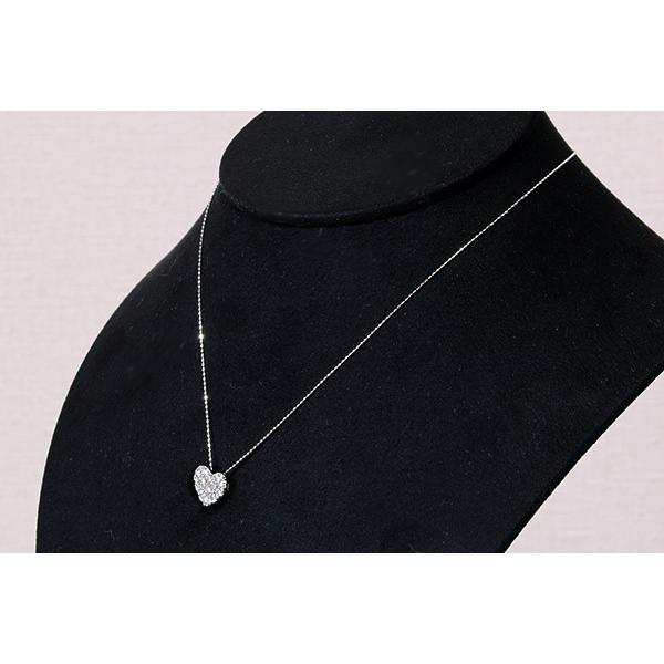 数量限定 ダイヤモンド ネックレス 1.0カラット 18金ホワイトゴールド K18WG ハートパヴェ 煌めくダイヤ /白・透明(ホワイト)/アウトレット・新品/届10/1点もの 【Q2549052768】(90882円)