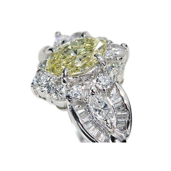イエローダイヤモンド リング/指輪 0.55ct プラチナ900 PT900 大粒 